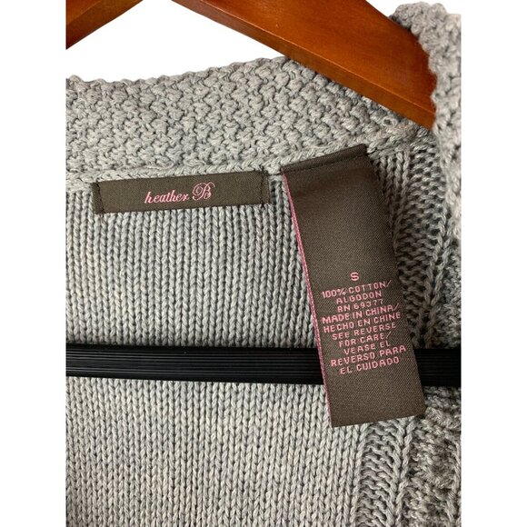 Heather B Womens Cable Knit Cardigan Sweater S - Picture 3 of 4